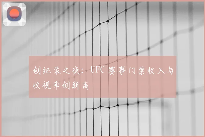 创纪录之夜：UFC 赛事门票收入与收视率创新高