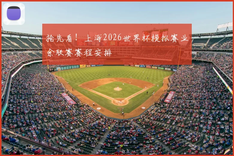 抢先看！上海2026世界杯模拟赛业余联赛赛程安排